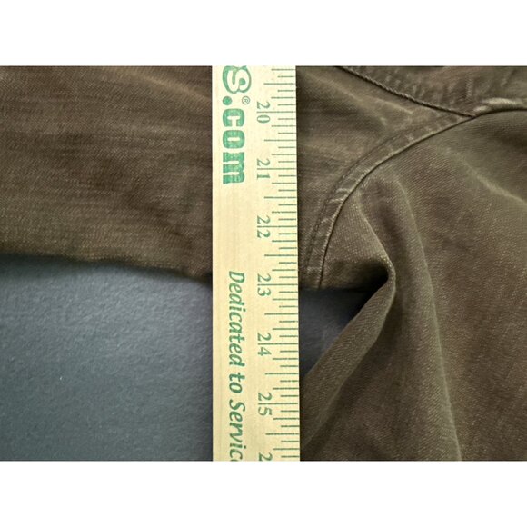 Chicos Additions Brown Button-Front Military-Style Jacket Size 3 Cotton Blend - Picture 4 of 10